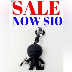 NEW Gi-Joe Cartoon Snake Eyes Figural 3D Bag Clip Collector Toy Figure